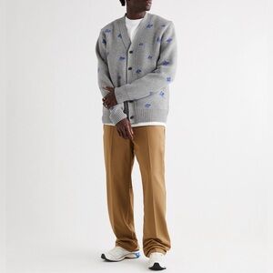 ADER ERROR Oversized Floral Jacquard Wool Cardigan in Gray Size A1/Small VGUC